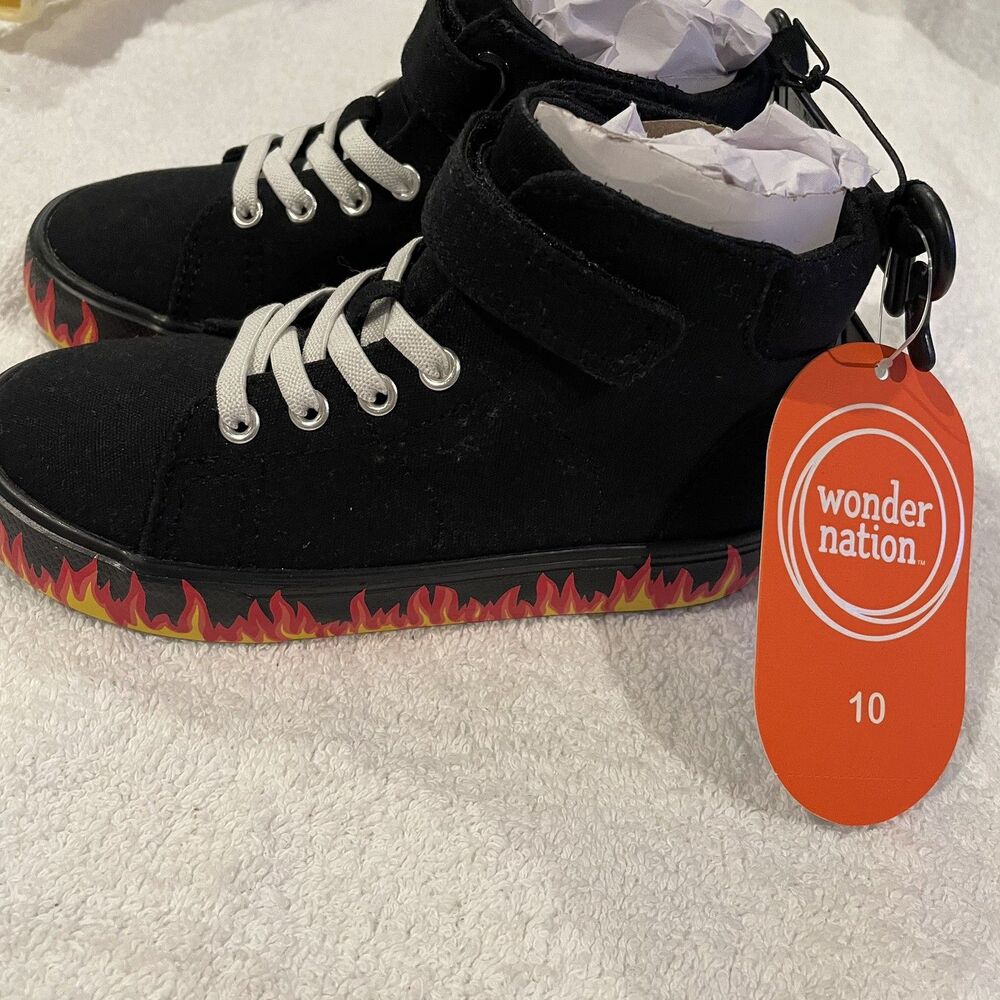 Wonder Nation Boys Black Shoes Size 10 NEW with tags